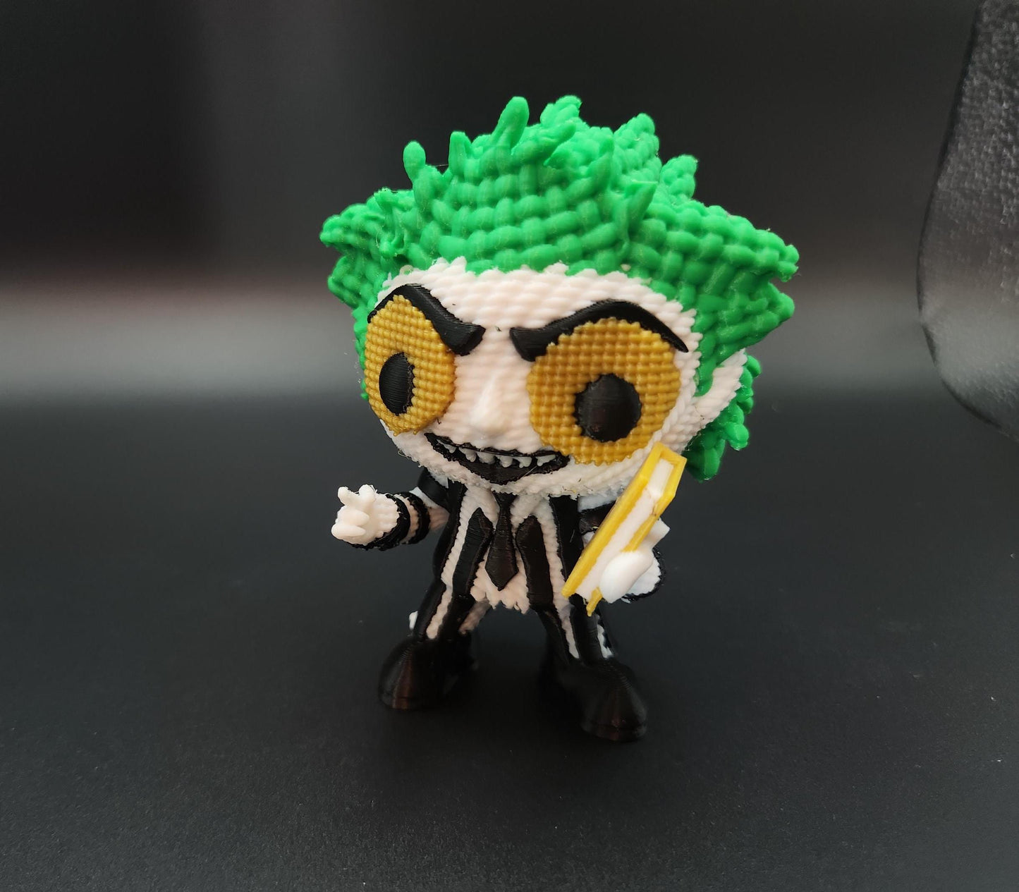 3D Printed Beetlejuice-Inspired Crochet Doll Spooky Handmade-Style Figure, Horror Collectible Gift