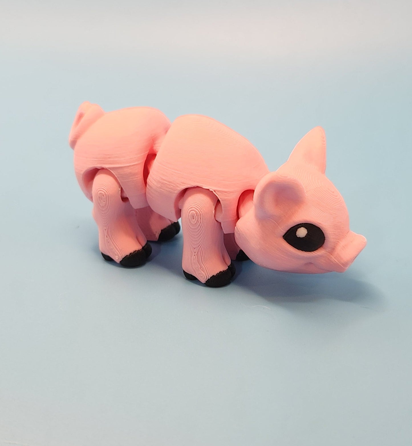 Cute 3D Printed Pig Figurine – Adorable Desk Buddy, Shelf Decor, Farm Animal Gift, Kawaii Piglet Statue, Pink Animal Lover Gift