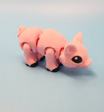Cute 3D Printed Pig Figurine – Adorable Desk Buddy, Shelf Decor, Farm Animal Gift, Kawaii Piglet Statue, Pink Animal Lover Gift