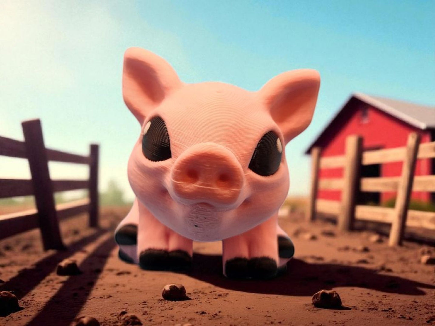 Cute 3D Printed Pig Figurine – Adorable Desk Buddy, Shelf Decor, Farm Animal Gift, Kawaii Piglet Statue, Pink Animal Lover Gift