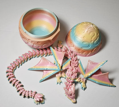 3D Printed Mystery Dragon Eggs, Colorful Flexy Dragons Inside, Surprise Collectible Dragon