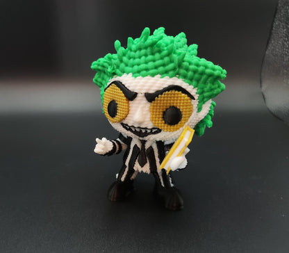 3D Printed Beetlejuice-Inspired Crochet Doll  Spooky Handmade-Style Figure, Horror Collectible Gift
