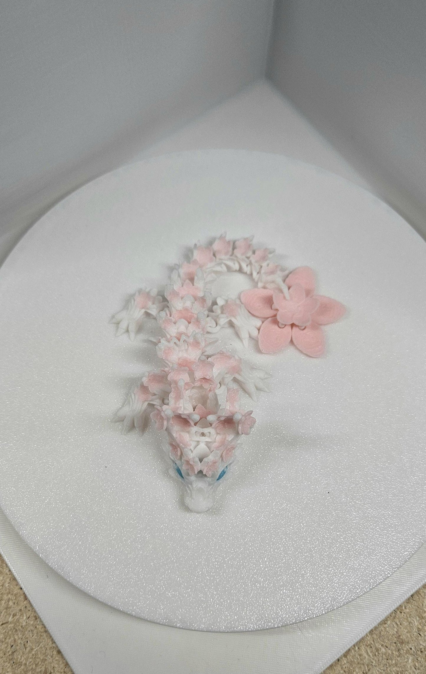 Cherry blossom dragon, baby soft colors, dragon, articulated, flexy, fidget, cute, animal, 3d printed