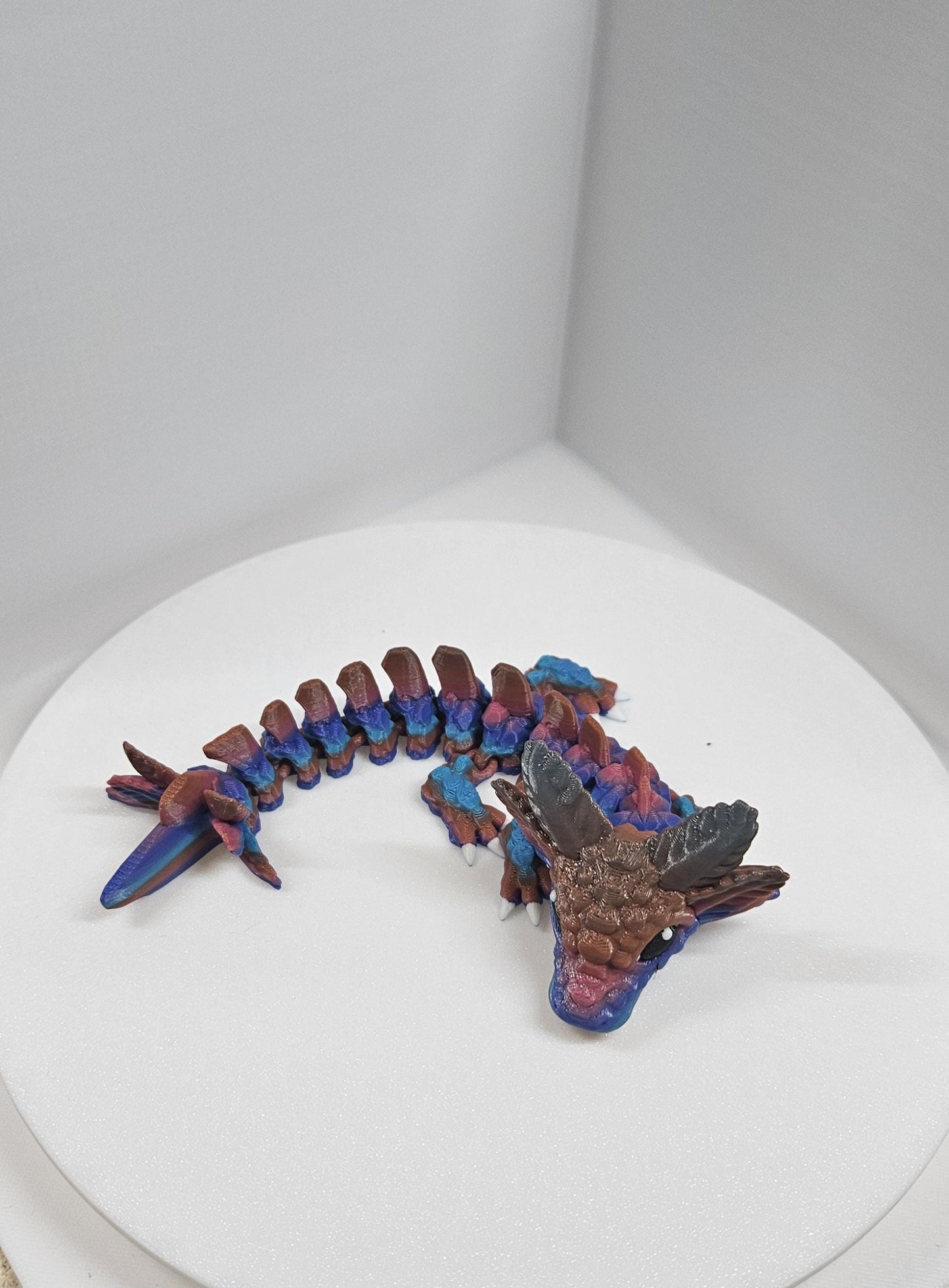 3D printed multicolor fidget articulated axolotl dragon