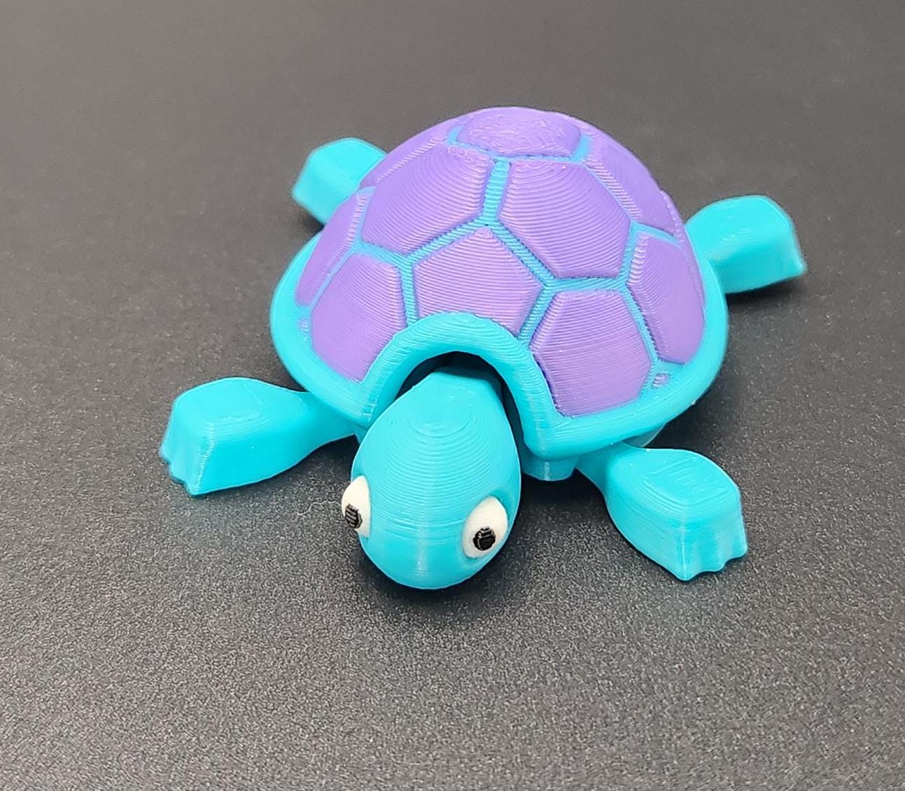 Turtle, articulated, flexy, fidget, cute, animal, 3d printed, multicolor