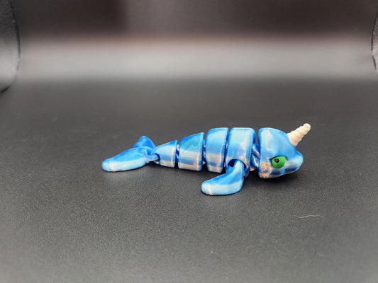 3D printed cute flexy articulated narwhal