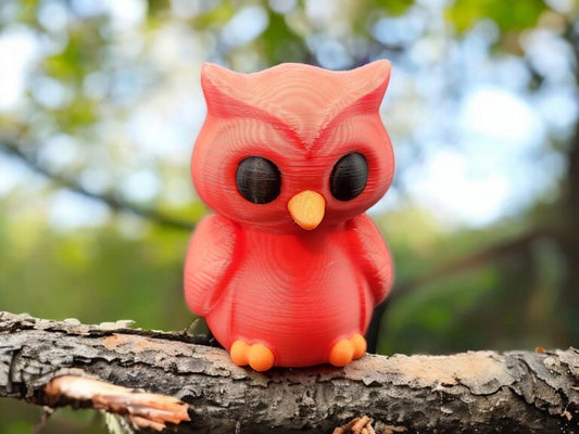 3D printed cute owl figurines