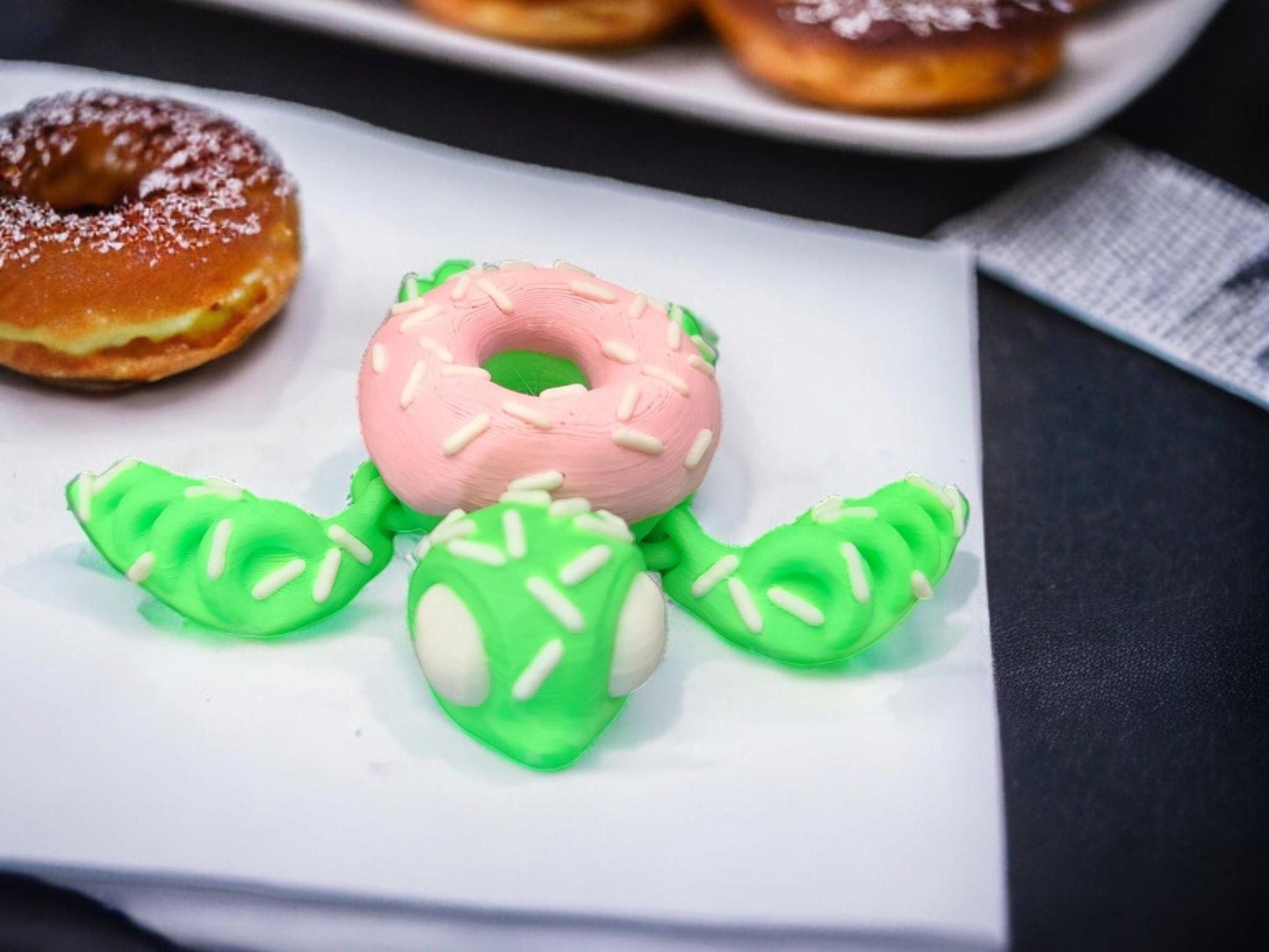 3D Printed Doughnut Turtle  Cute Articulated Fidget Toy