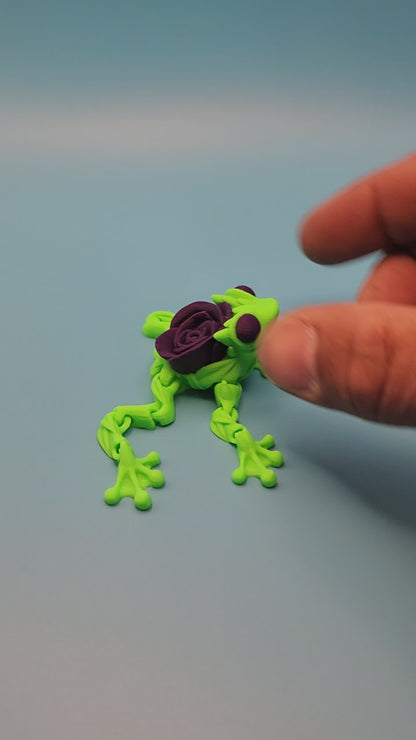 3D Printed Articulated Rose Frog Toy Figure
