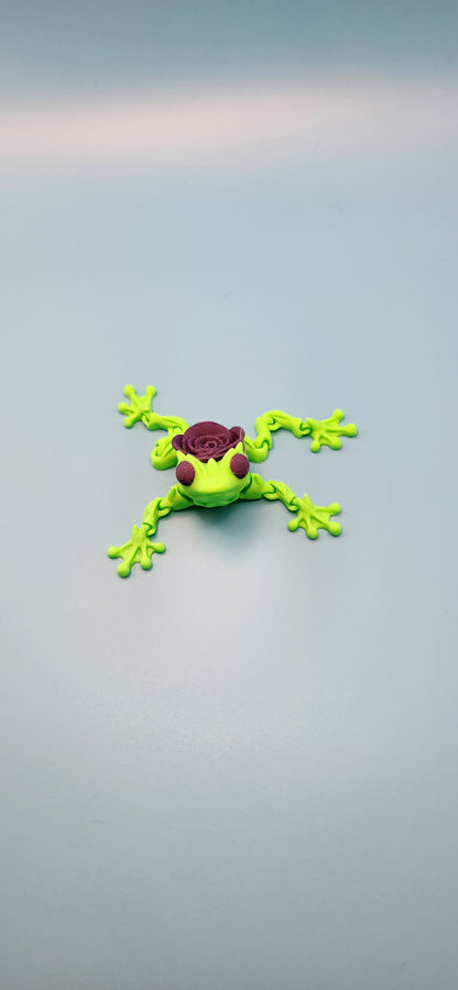 3D Printed Articulated Rose Frog Toy Figure